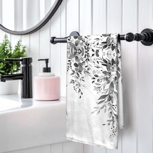 Premium 2-Pack Gray Eucalyptus Bathroom Hand Towels