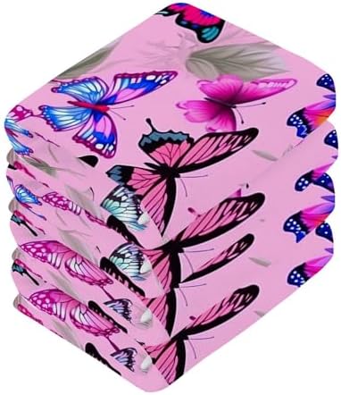 YETTASBIN Butterfly Washcloths 2 Pack Soft Absorbent Towels