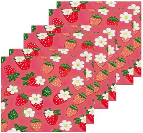 YETTASBIN Strawberry Washcloths 2 Pack