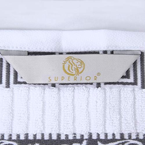 Superior 6-Piece Cotton Towel Set Greek Collection Durable and Soft
