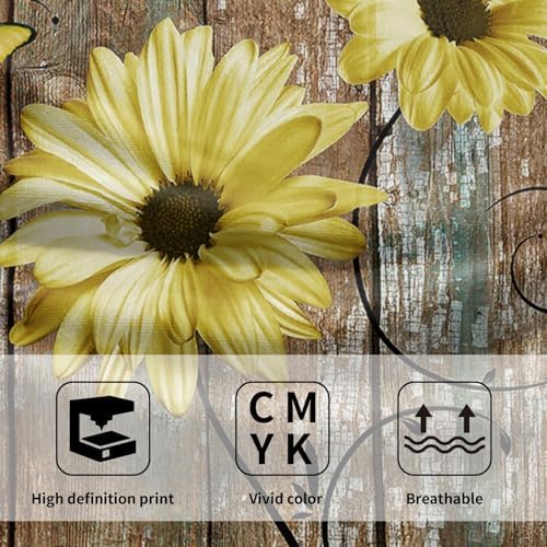 Giwawa Rustic Barn Sunflower Wooden Hand Towel Set