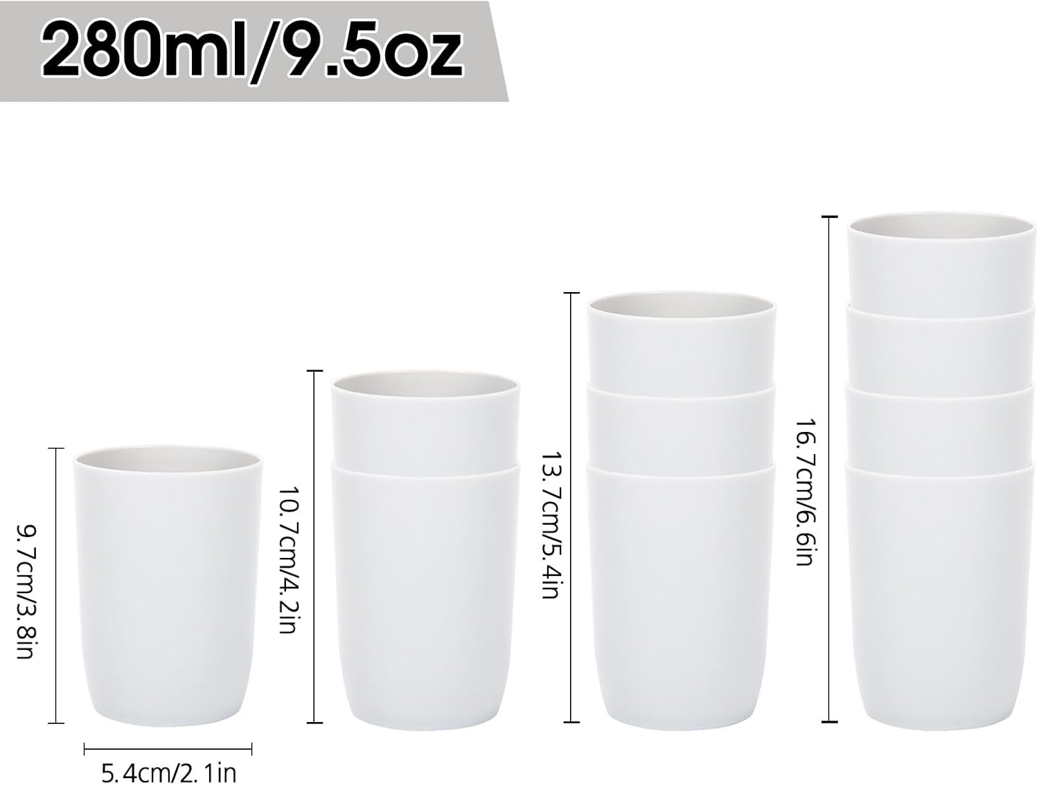4-Pack White Reusable Tumbler Toothbrush Holders