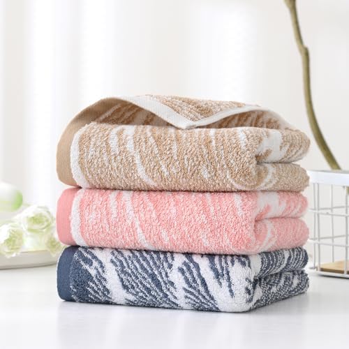 YiLUOMO 2-Piece Blue Cotton Zebra Towel Set
