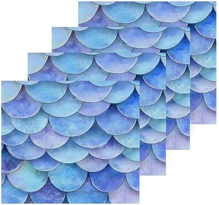 Xigua Mermaid Scales Washcloth Set 125-Inch Absorbent Fingertip Towels 2-Piece