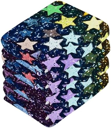 Xigua Rainbow Stars Washcloths Set of 2 - 12x12 Inch
