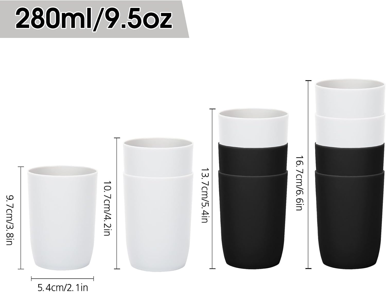 Topsky 4 Piece Bathroom Tumbler Set for Home Use