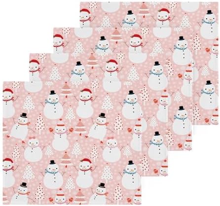 Xigua Christmas Snowman Washcloths Set of 2 12 x 12 Inch