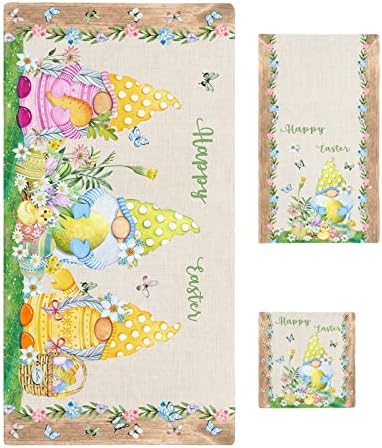 Easter 3-Piece Linen Bath Towels Set - Luxury Soft Durable and Quick-Drying