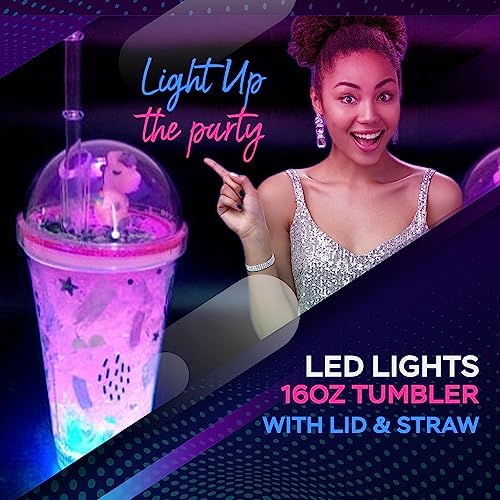 Unicorn LED Light Up Cup with Straw 16oz