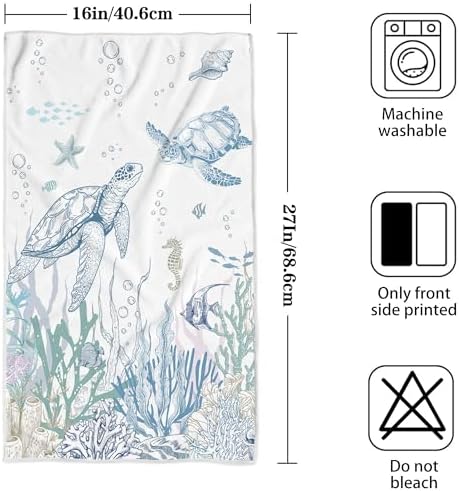 Double-Hang Blue Sea Turtle Hand Towels