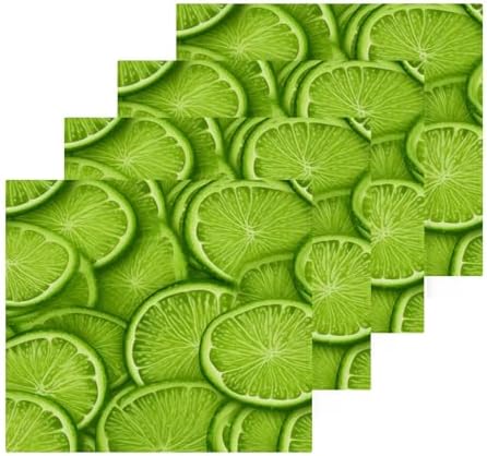 Gentle Gifting Set of 4 Soft 12x12 Lime Cotton Washcloths