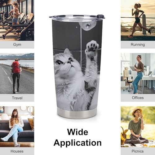 Cute Cat Insulated Stainless Steel Tumbler 20 Oz
