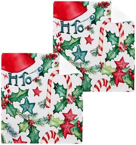 Xigua Watercolor Christmas Washcloths Set of 2