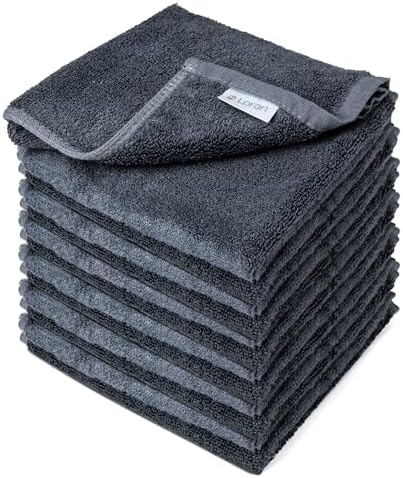 Loran Charcoal Grey Washcloths
