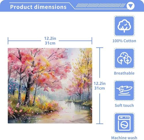 Xigua Blooming Flower Washcloths Set of 2 12x12 Inch