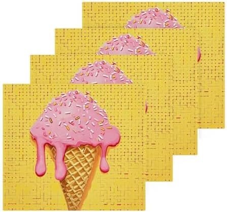 Ice Cream Cone Washcloths 2 Pack Soft Absorbent Towels