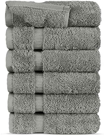 FTB Classic Washcloth Set 6 Piece 6 Washcloths Gray