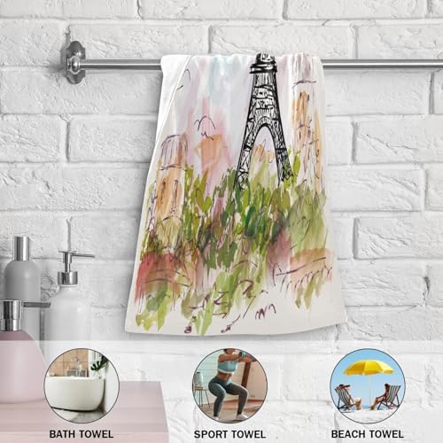 Paris Eiffel Tower Hand Towels for the Bathroom Set of 2