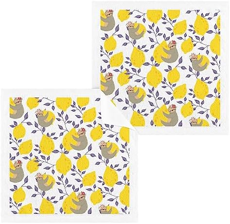 ALAZA Cute Sloths Yellow Lemons Towels