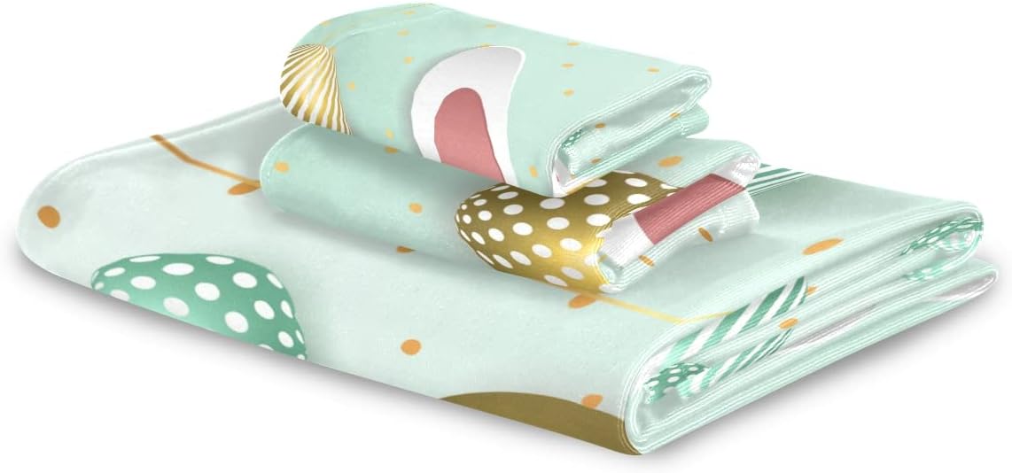 Easter Eggs Bunny Ears Bath Towels Set