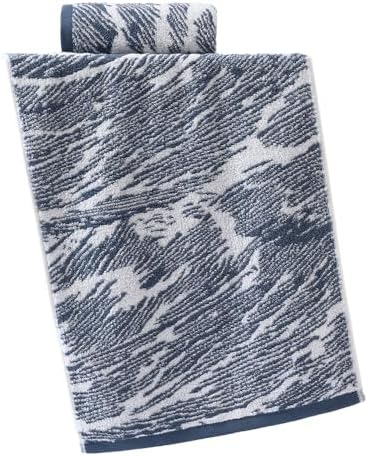 YiLUOMO 2-Piece Blue Cotton Zebra Towel Set