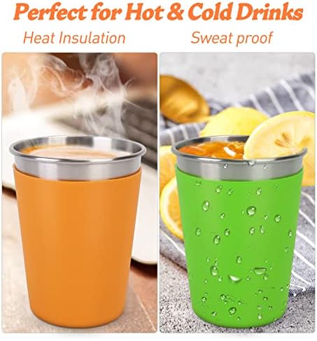 Sturdy 5-Piece Stainless Steel Cups with Lid