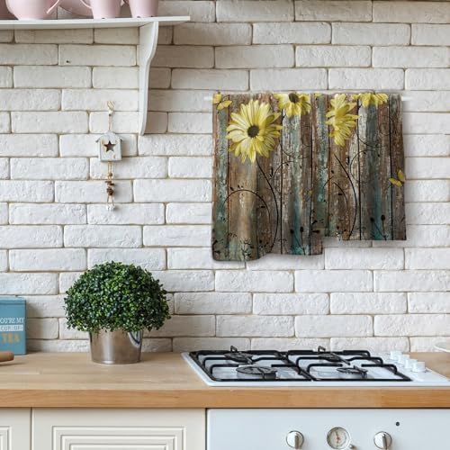 Giwawa Rustic Barn Sunflower Wooden Hand Towel Set