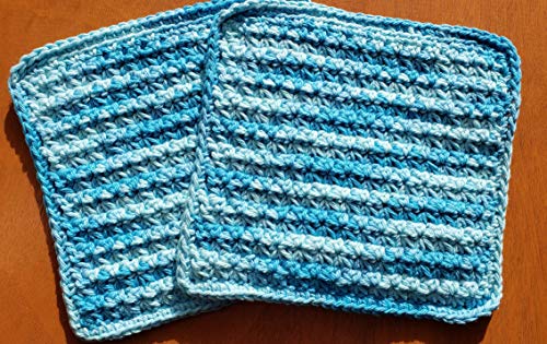 Handmade crochet washcloths dishcloths thick 100 cotton pool set