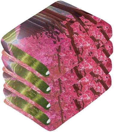 Cherry Blossoms Washcloths 2 Pack Soft Reusable Face Towels