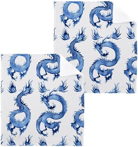 Xigua Blue Dragons Ultra Soft Washcloth Set