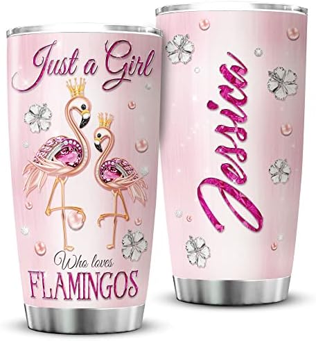 ZOXIX Flamingo Tumbler Personalized Name - Cute Jewelry Style for Girls