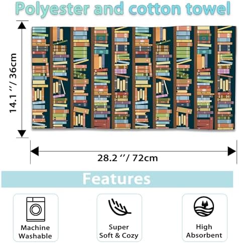 Book Hand Towels Set of 2 Soft Microfiber bath towels 28x14-inch