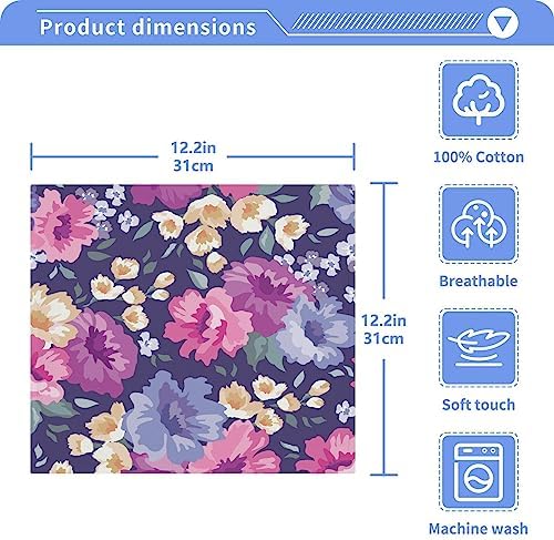 WELLDAY Beautiful Flower WashCloths 4-Pack
