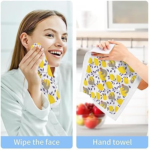 ALAZA Cute Sloths Yellow Lemons Towels