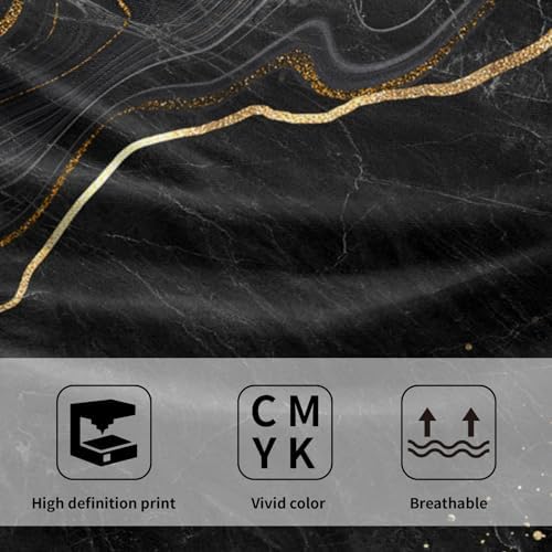 Marble Black Gold Hand Towel Set of 2