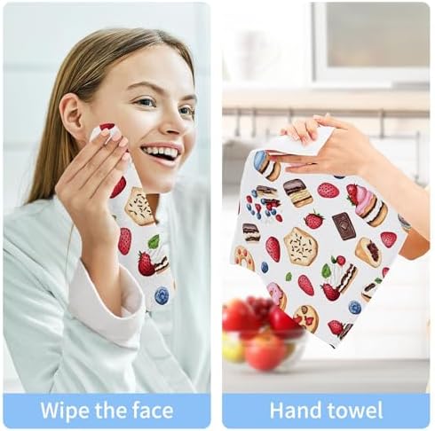 Xigua Cute Watercolor Sweets Washcloths Set of 2