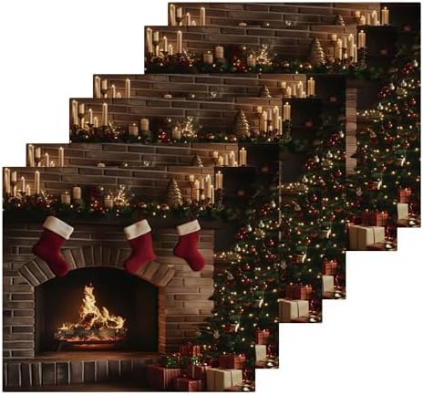 Xigua Christmas Tree fireplace washcloth set 12 inch