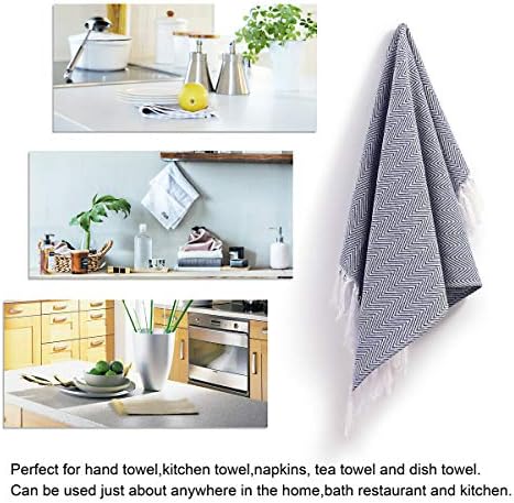Detachable Tassels Hypoallergenic Cotton Hand Towels for Bath More 3-Pack