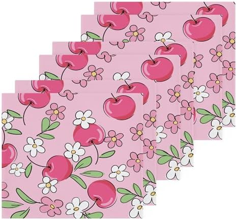 Xigua Cute Cherry Washcloths Set of 2 12x12 Inch