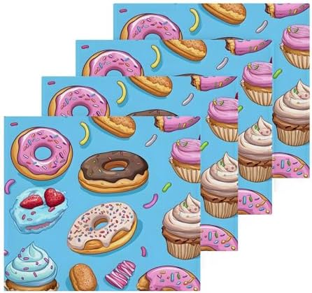 Xigua Cupcakes Washcloths Set of 4 12x12 Inch