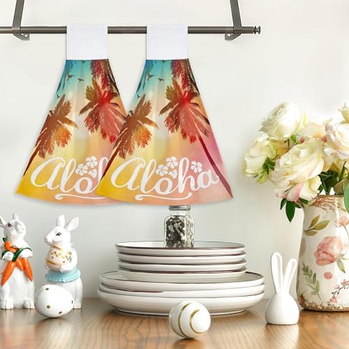 CIAIDU Summer Beach Palm Fingertip Hand Towels