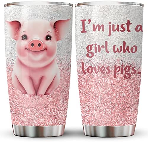 Just a Girl Who Loves Pigs Tumbler with Lid 20oz