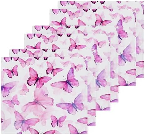 YETTASBIN Butterfly Washcloths 2-Pack Soft Absorbent Cotton Baby Face Towels