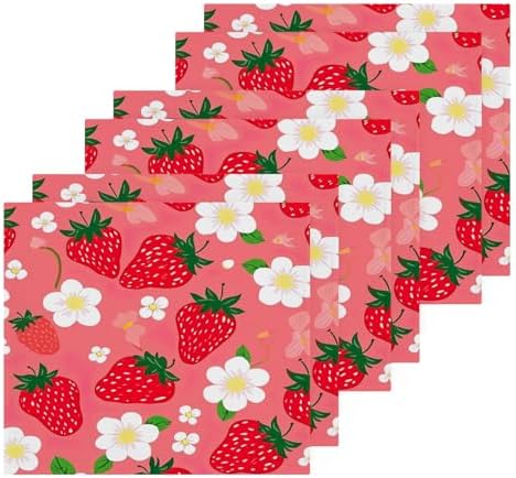 Strawberry Washcloth Set Reusable Soft 12x12