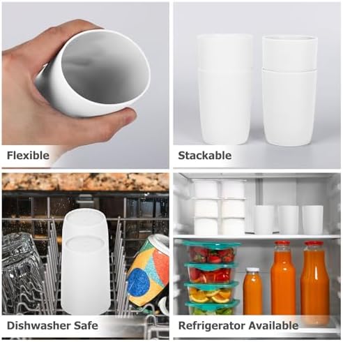 4-Pack White Reusable Tumbler Toothbrush Holders