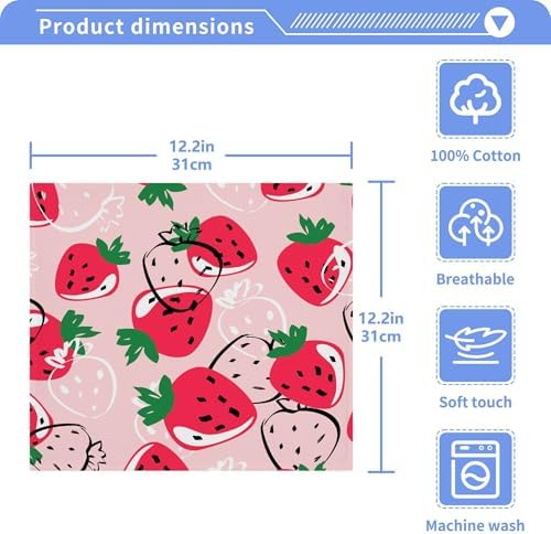 Xigua Strawberry Washcloth Set for Bathroom Kitchen