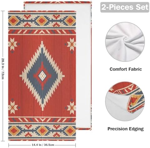 Unique Geometric Red Bath Towels