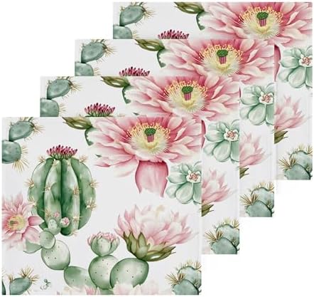 Xigua Cute Cacti Fast-Drying Washcloth 12x12-Inch Set