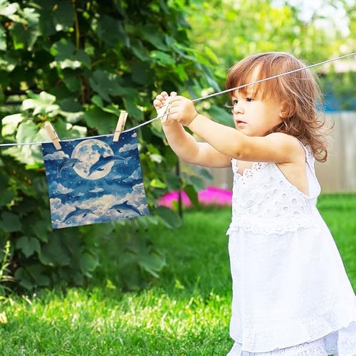 Xigua Dolphin Jumping Washcloths Set 12x12inx2 Soft Machine Washable