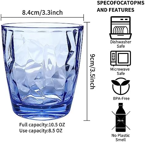Fast shipping plastic tumblers stylish blue 10oz cups set of 4 4pcs